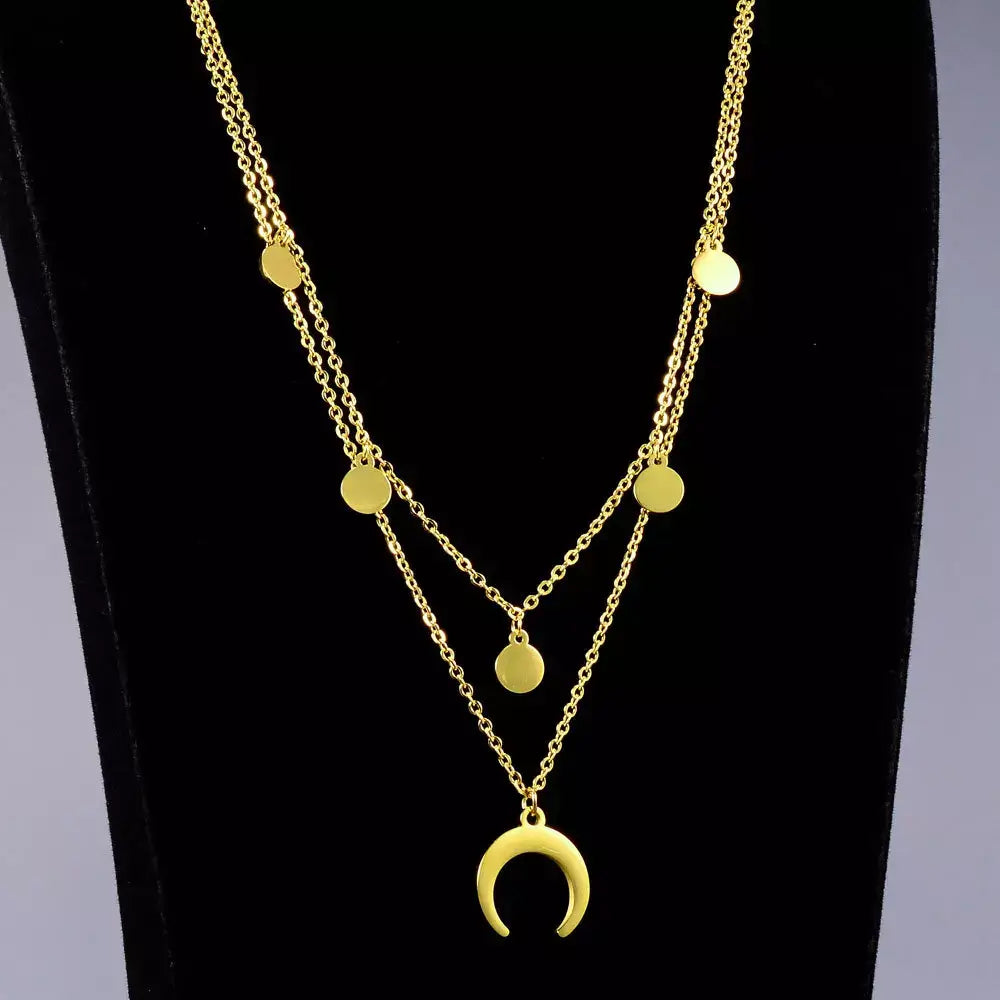Colar Clavícula Lua Crescente