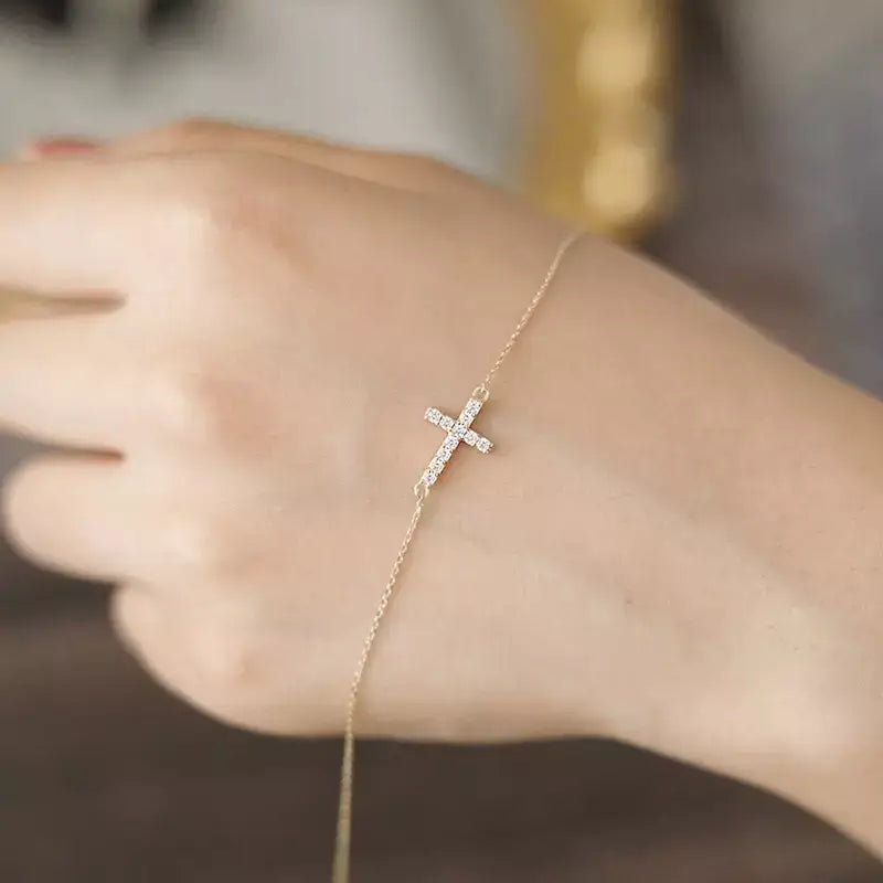Pulseira Cruzada Feminina Prata Esterlina
