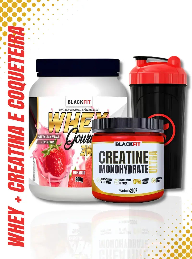 Kit Energia Total - Whey + Creatina + Coqueteira de Brinde