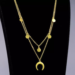Colar Clavícula Lua Crescente