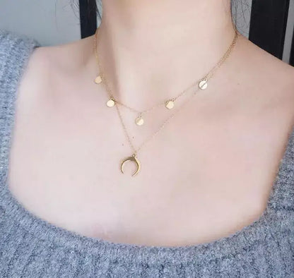 Colar Clavícula Lua Crescente