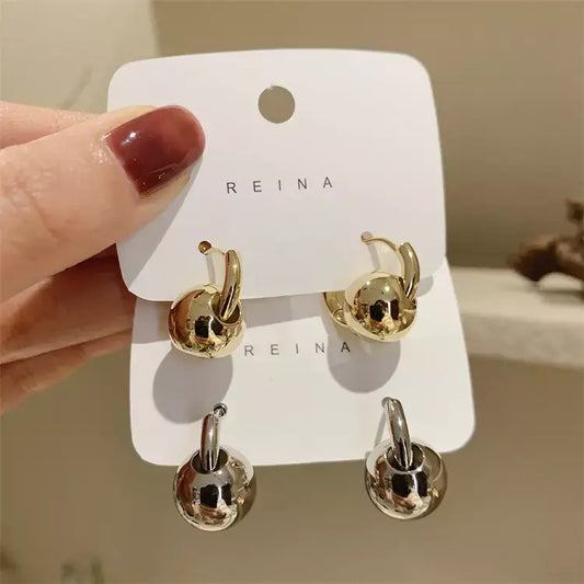 Brincos de Bola Metal Nicho Elegante