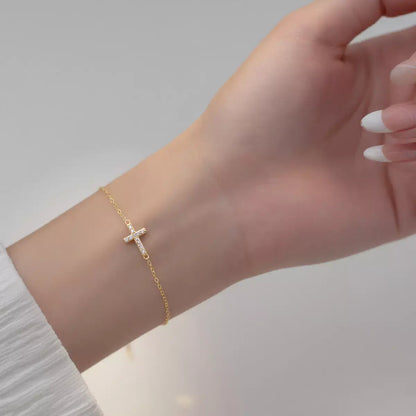 Pulseira Cruzada Feminina Prata Esterlina