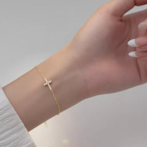Pulseira Cruzada Feminina Prata Esterlina