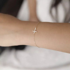 Pulseira Cruzada Feminina Prata Esterlina