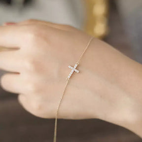 Pulseira Cruzada Feminina Prata Esterlina