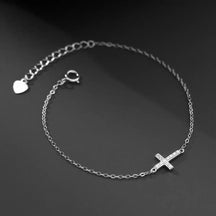 Pulseira Cruzada Feminina Prata Esterlina