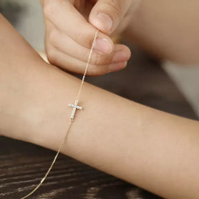 Pulseira Cruzada Feminina Prata Esterlina