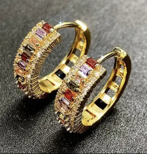 Brinco Argola Multicolor Ouro 18K