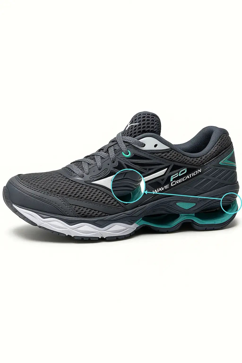 Tênis MZ Wave Creation 20 masculino na cor cinza, com malha respirável e amortecimento Wave, ideal para corrida, treinos e uso diário com conforto e desempenho.
